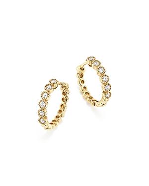 Bloomingdale's Diamond Milgrain Bezel Small Hoop Earrings In 14k Yellow Gold, 0.25 Ct. T.w. - 100% Exclusive
