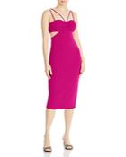 Aqua Crepe Side Cutout Midi Dress - 100% Exclusive