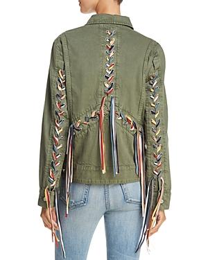 Blanknyc Rainbow Lace-up Denim Jacket