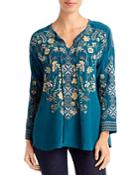 Johnny Was Darlyn Embroidered Silk Blouse