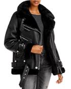 The Arrivals Moya Leather & Shearling Trim Jacket