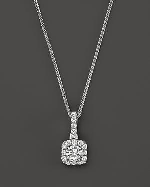 Diamond Halo Pendant Necklace In 14k White Gold, .25 Ct. T.w. - 100% Exclusive