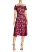 Adrianna Papell Off-the-shoulder Lace Midi Dress