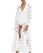 Waimari Entrelazos Belted Crochet Trim Broderie Anglaise Kimono