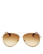 Longchamp Women's Roseau Family Brow Bar Aviator Sunglasses, 55mm
