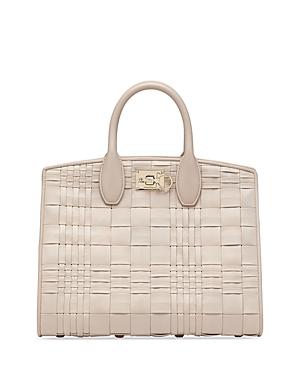 Salvatore Ferragamo Studio Bag Woven Leather Satchel