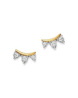 Bloomingdale's Diamond 3-stone Stud Earrings In 14k Yellow Gold, 0.25 Ct. T.w. - 100% Exclusive