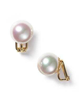 Majorica 14mm White Simulated Pearl Clip On Earrings