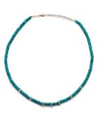 Zoe Chicco 14k Yellow Gold Gemstone Beads Turquoise & Diamond Collar Necklace, 16-18