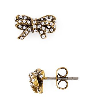 Marc Jacobs Pave Twisted Bow Stud Earrings