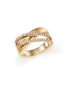 Diamond Crossover Band In 14k Yellow Gold, .35 Ct. T.w. - 100% Exclusive