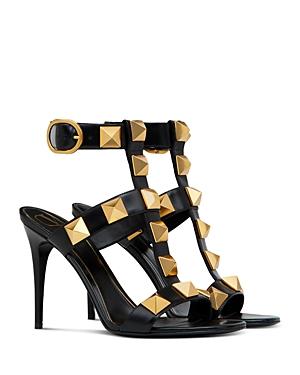Valentino Garavani Women's Square Toe Pyramid Studded High Heel Sandals