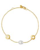 Bloomingdale's Cultured Freshwater Pearl & Circle Bracelet In 14k Yellow Gold - 100% Exclusive
