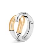 John Hardy 18k Yellow Gold And Sterling Silver Bamboo Loop Ring