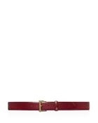 Lauren Ralph Lauren Saffiano Roller Buckle Belt