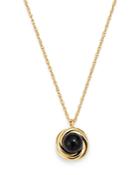 Bloomingdale's Onyx Swirl Pendant Necklace In 14k Yellow Gold, 18 - 100% Exclusive