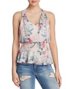 Parker Creed Sleeveless Floral-print Top