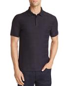 Emporio Armani Windowpane Textured Jersey Polo Shirt