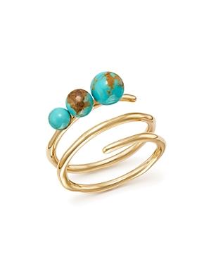 Ippolita 18k Yellow Gold Nova Turquoise Spiral Ring