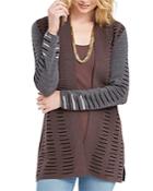 Nic+zoe Crave Striped Open Front Cardigan