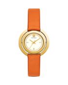 Tory Burch The Grier Orange Leather Strap Watch, 26mm