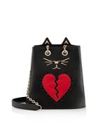 Charlotte Olympia Feline Broken Heart Leather Bucket Bag