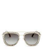 Jimmy Choo Women's Glossy Mirrored Brow Bar Square Sunglasses, 53mm
