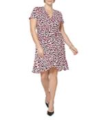 Leota Plus Brandy Leopard Print Faux Wrap Dress