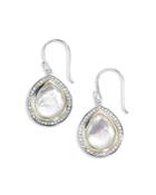 Ippolita 18k Yellow Gold & Sterling Silver Chimera Rock Candy Rock Crystal Mother Of Pearl Doublet & Diamond Drop Earrings