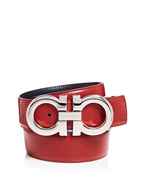 Salvatore Ferragamo Men's Double Adjusrosso Leather Belt