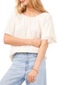 Vince Camuto Metallic Print Crinkled Top