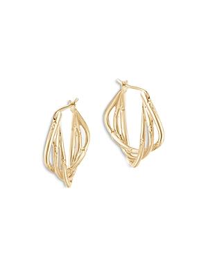 John Hardy 18k Yellow Gold Bamboo Twist Hoop Earrings