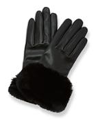 Ted Baker Nadie Faux Fur-cuff Leather Gloves