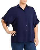Michael Michael Kors Plus Ruffled Short Dolman Sleeve Shirt