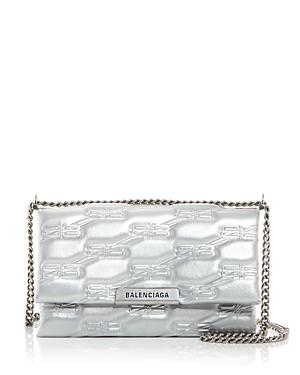 Balenciaga Triplet Logo Embossed Leather Crossbody