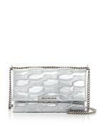 Balenciaga Triplet Logo Embossed Leather Crossbody