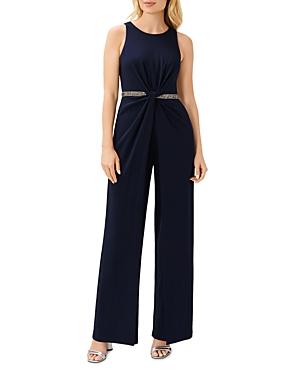 Adrianna Papell Embellished Waist Knit Crepe Jumpsuit