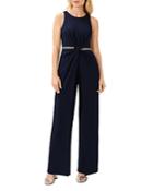 Adrianna Papell Embellished Waist Knit Crepe Jumpsuit