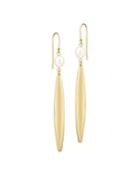 Bloomingdale's Freshwater Pearl Flat Oval Drop Earrings In 14k Yellow Gold - 100% Exclusive