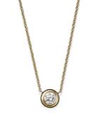 Roberto Coin 18k Yellow Gold Diamond Bezel Pendant Necklace, 16