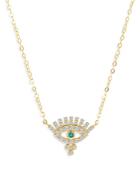 Bloomingdale's Blue & White Diamond Evil Eye Pendant Necklace In 14k Yellow Gold, 0.25 Ct. T.w. - 100% Exclusive