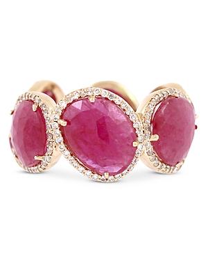 Amrapali Jewels Ruby & Diamond Band In 18k Rose Gold