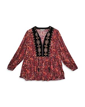 Daniel Rainn Plus Long Sleeve Printed Top