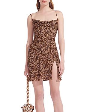 Staud Bellamy Animal Print Mini Dress