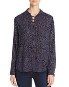 Beachlunchlounge Mia Lace-up Dot Print Shirt - 100% Bloomingdale's Exclusive