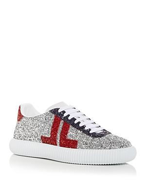 Lanvin Men's Glen Color Block Glitter Low Top Sneakers