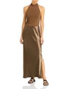 Vince Mixed Media Halter Neck Dress