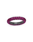 Graziela Gems 18k White Gold & Dark Rhodium Ruby Three Sided Band