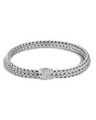 John Hardy Classic Chain Sterling Silver Small Bracelet With Diamond Pave