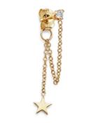 Zoe Chicco 14k Yellow Gold Itty Bitty Star Charm Diamond Drop Stud Earring